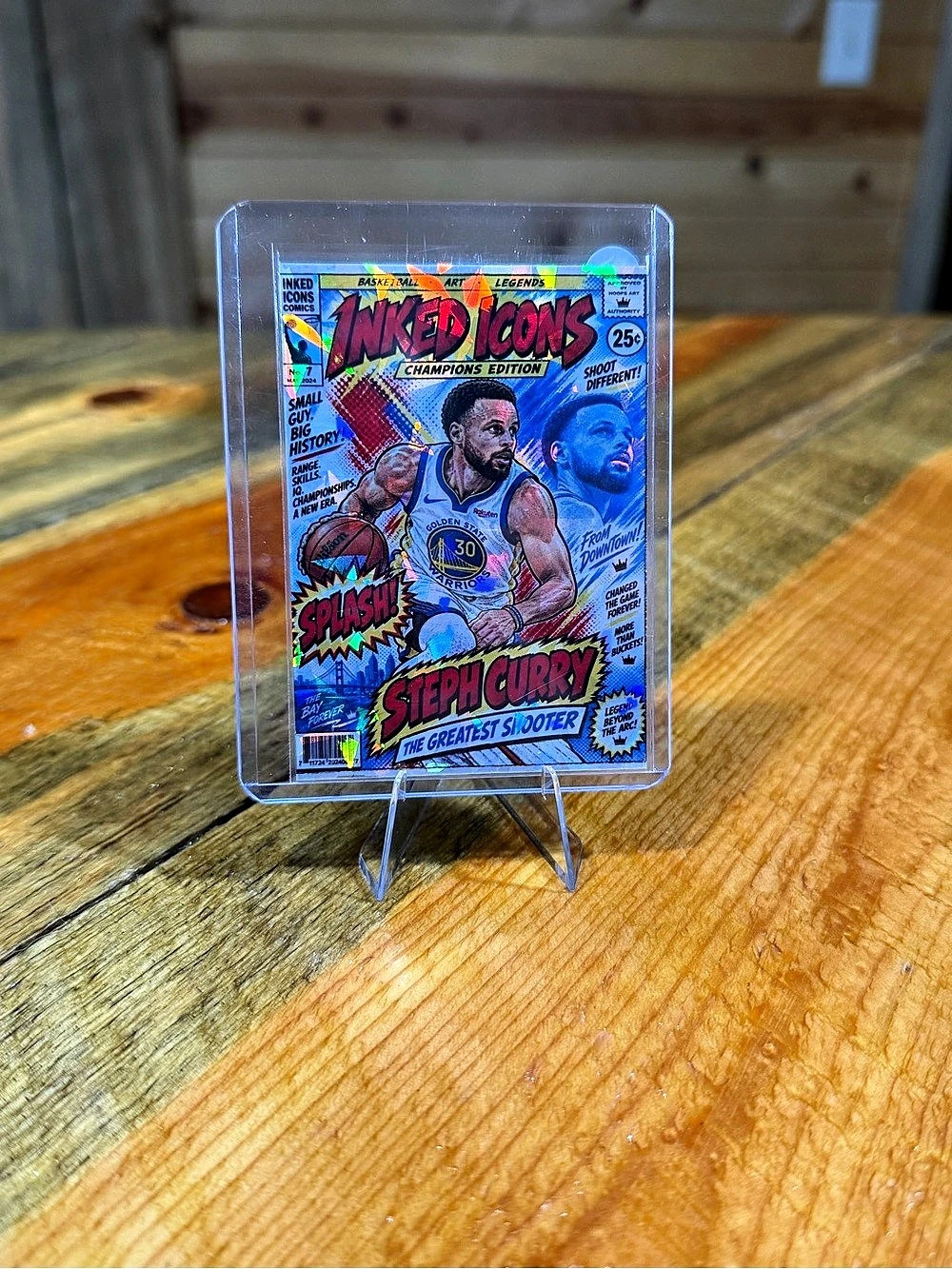 Inked Icons Steph Curry Custom Basketball Trading Card Champions Edition